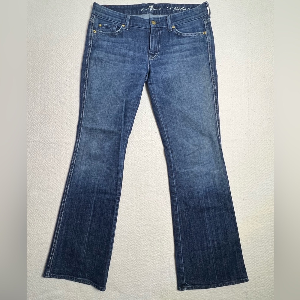 7 For All Mankind Women's Dark Blue Flare Jeans